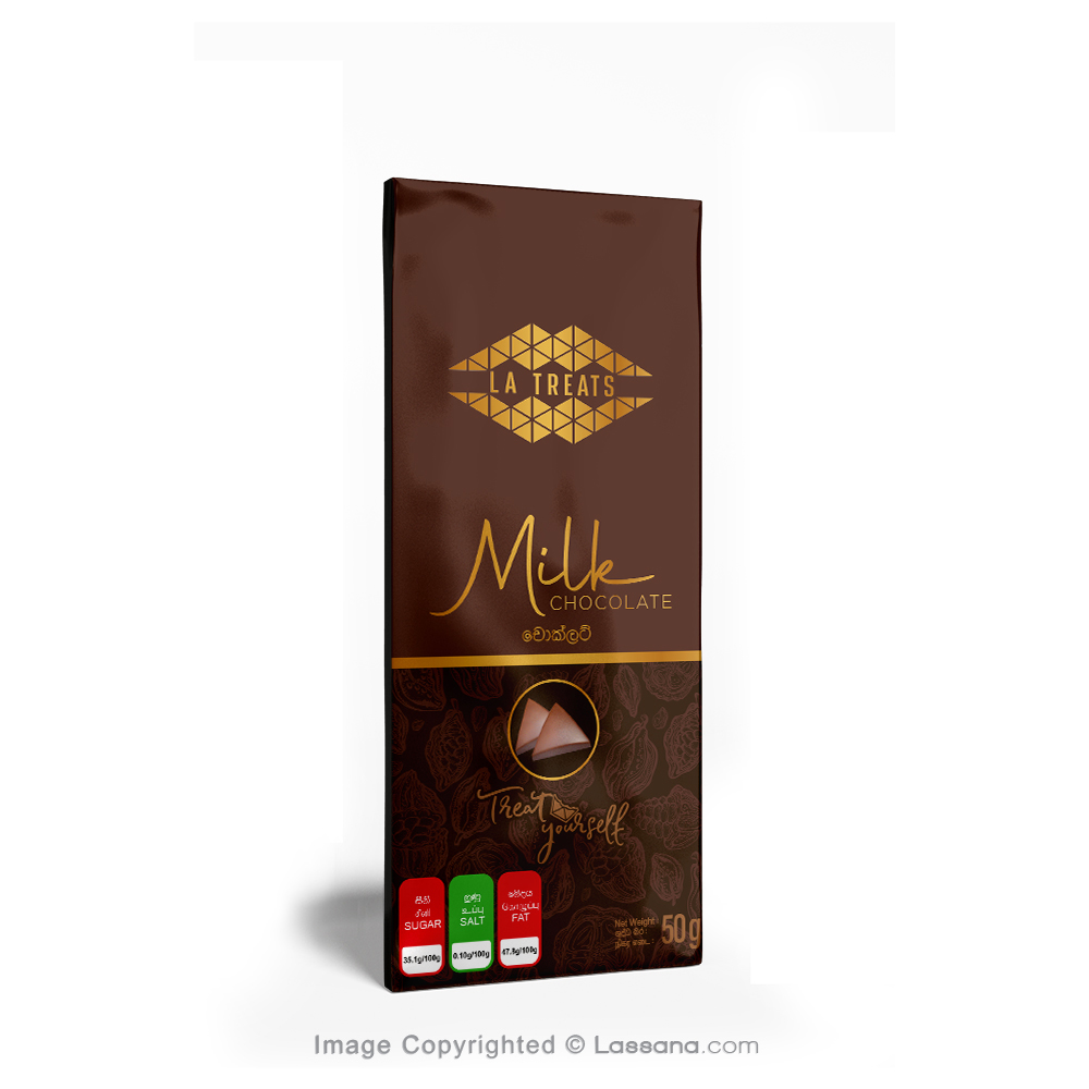 LA TREATS - MILK CHOCOLATE 50G - Lassana Chocolates - in Sri Lanka